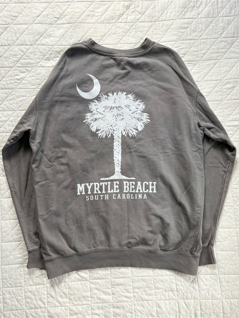Myrtle Beach South Carolina Palm Tree Moon Graphic Sweatshirt - Women's Large